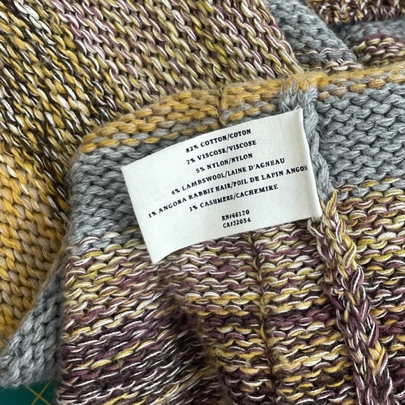 Anthropologie SPARROW Santa Monica Cardigan Sweater Marled Stripe Pockets Large - Picture 11 of 13